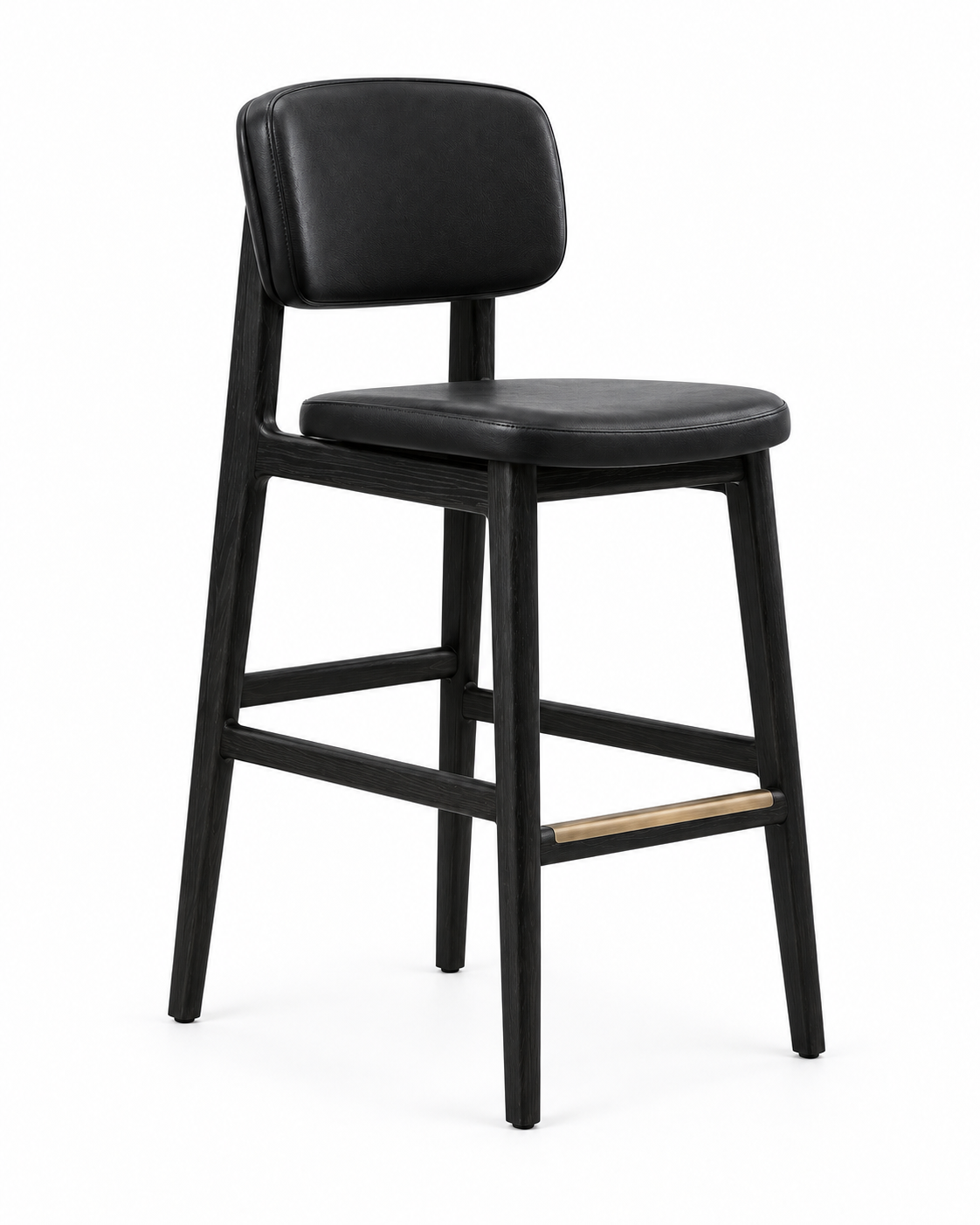 TREST BLACK BAR STOOL angled view