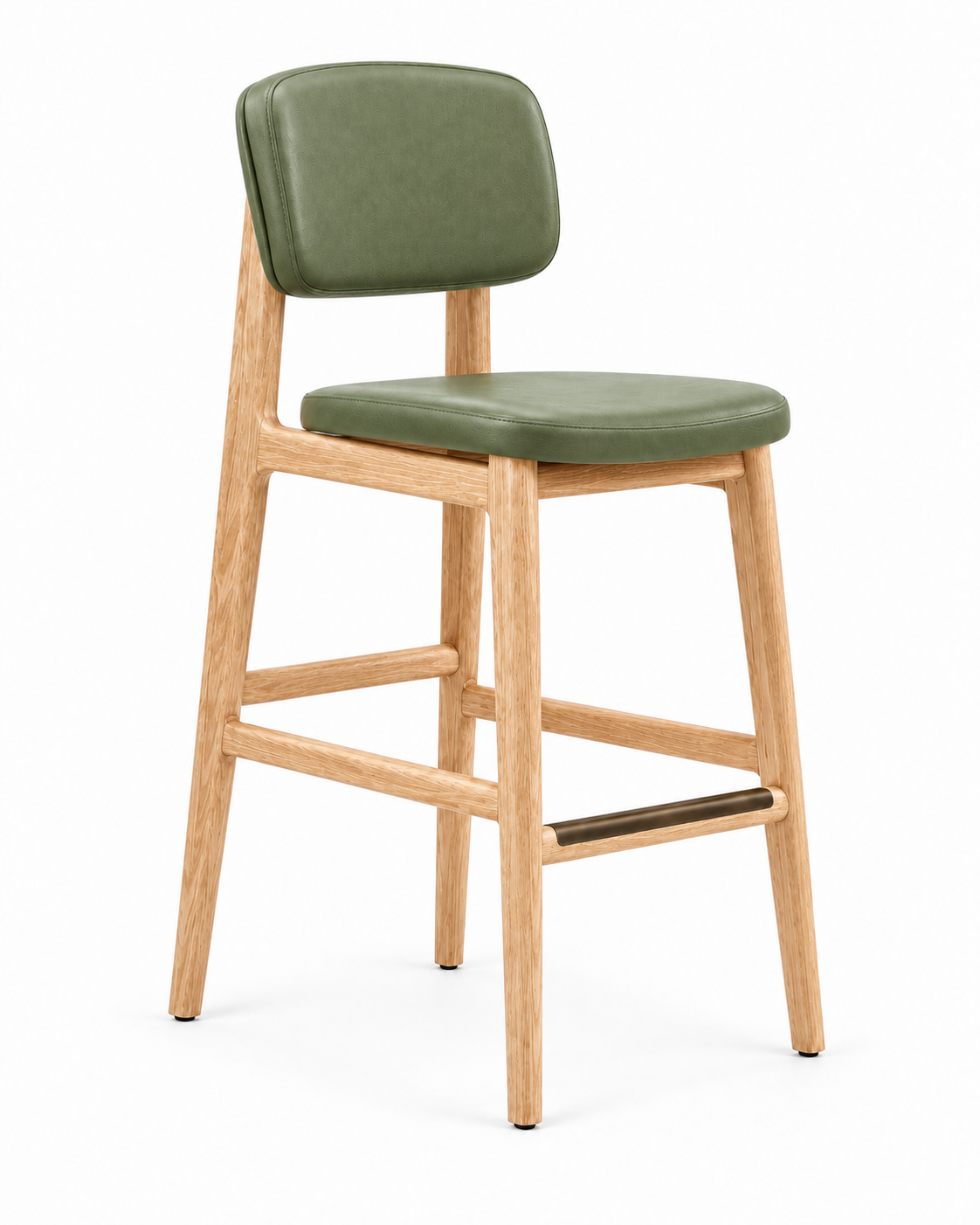 TREST SAGE NATURAL BAR STOOL angled view