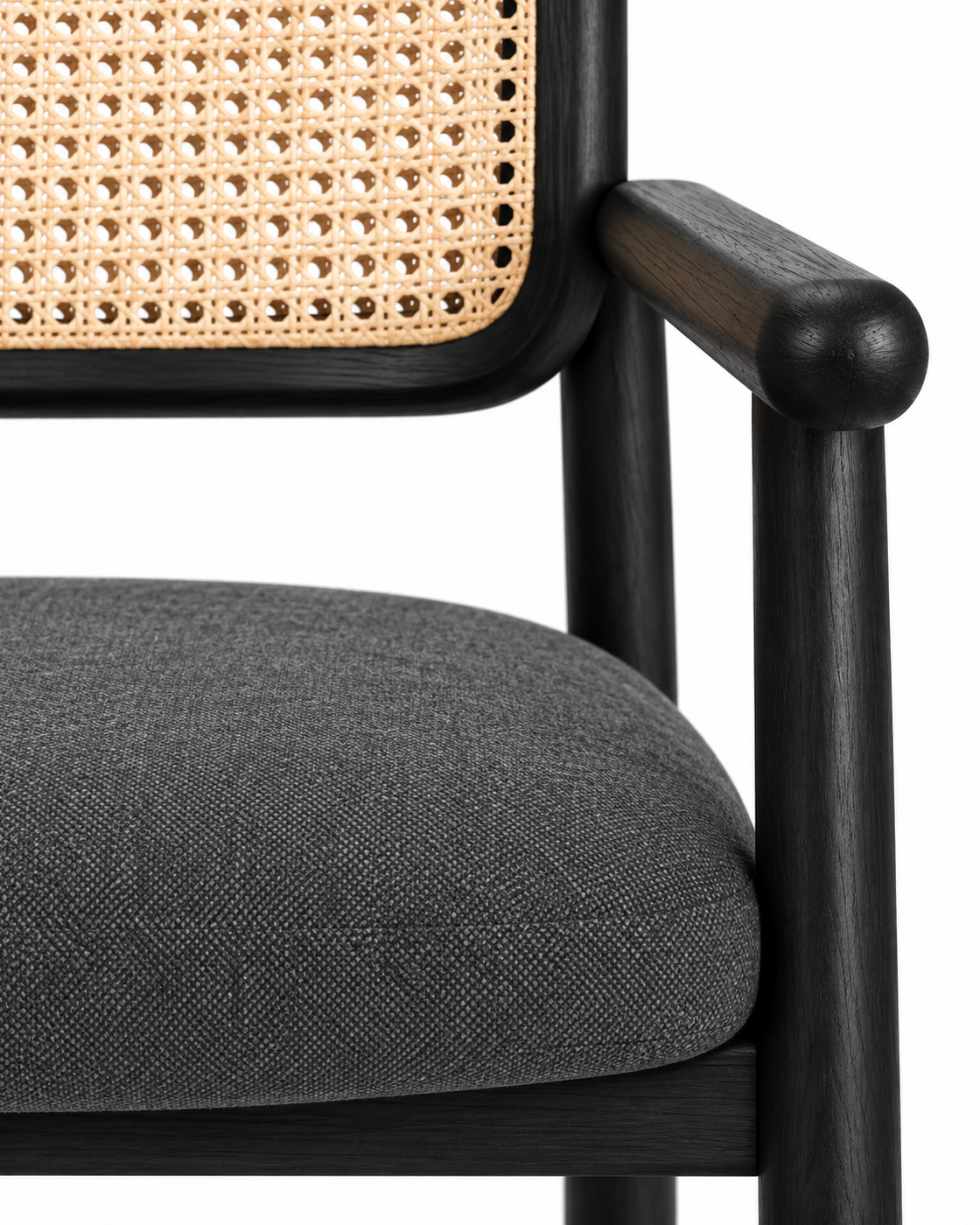 FRAME DINING CHAIR WITH ARMRESTS material and construction detail