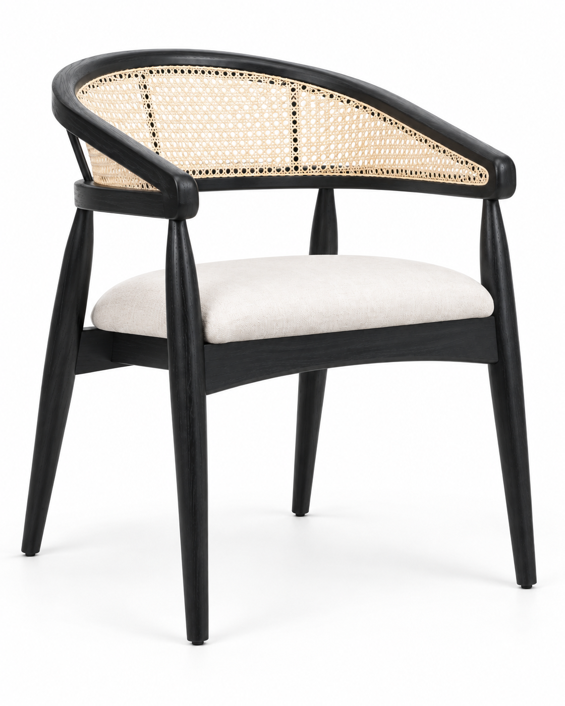 FAN DINING CHAIR WITH ARMRESTS angled view