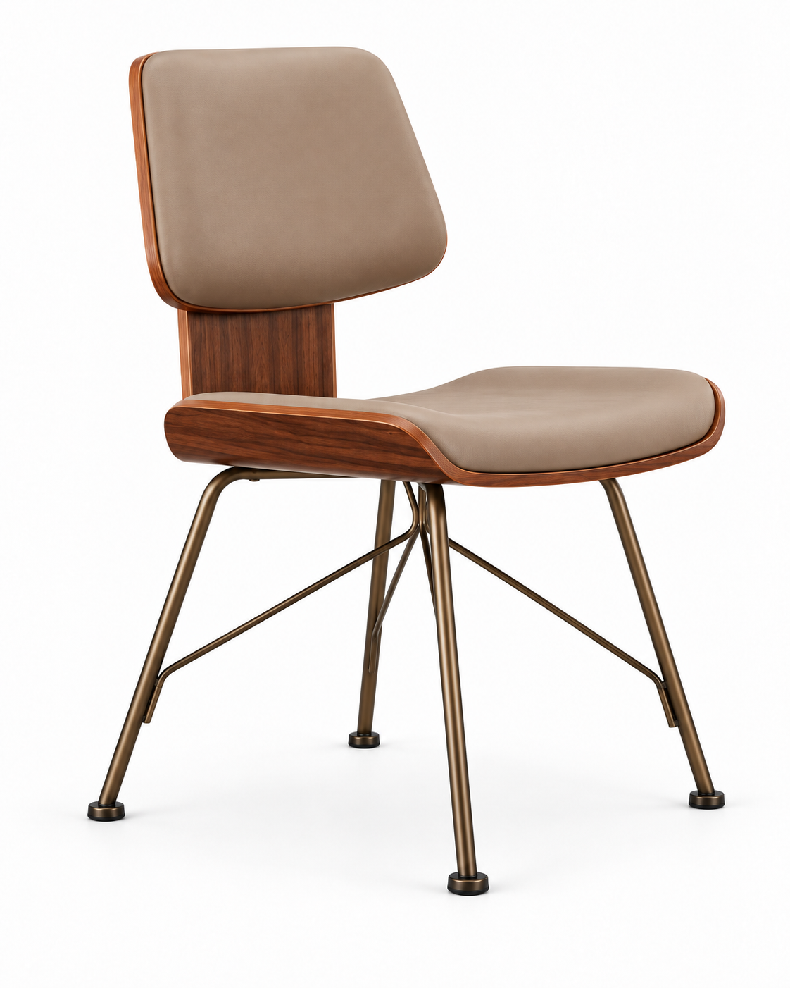 AXIS TAUPE BRONZE DINING CHAIR angled view