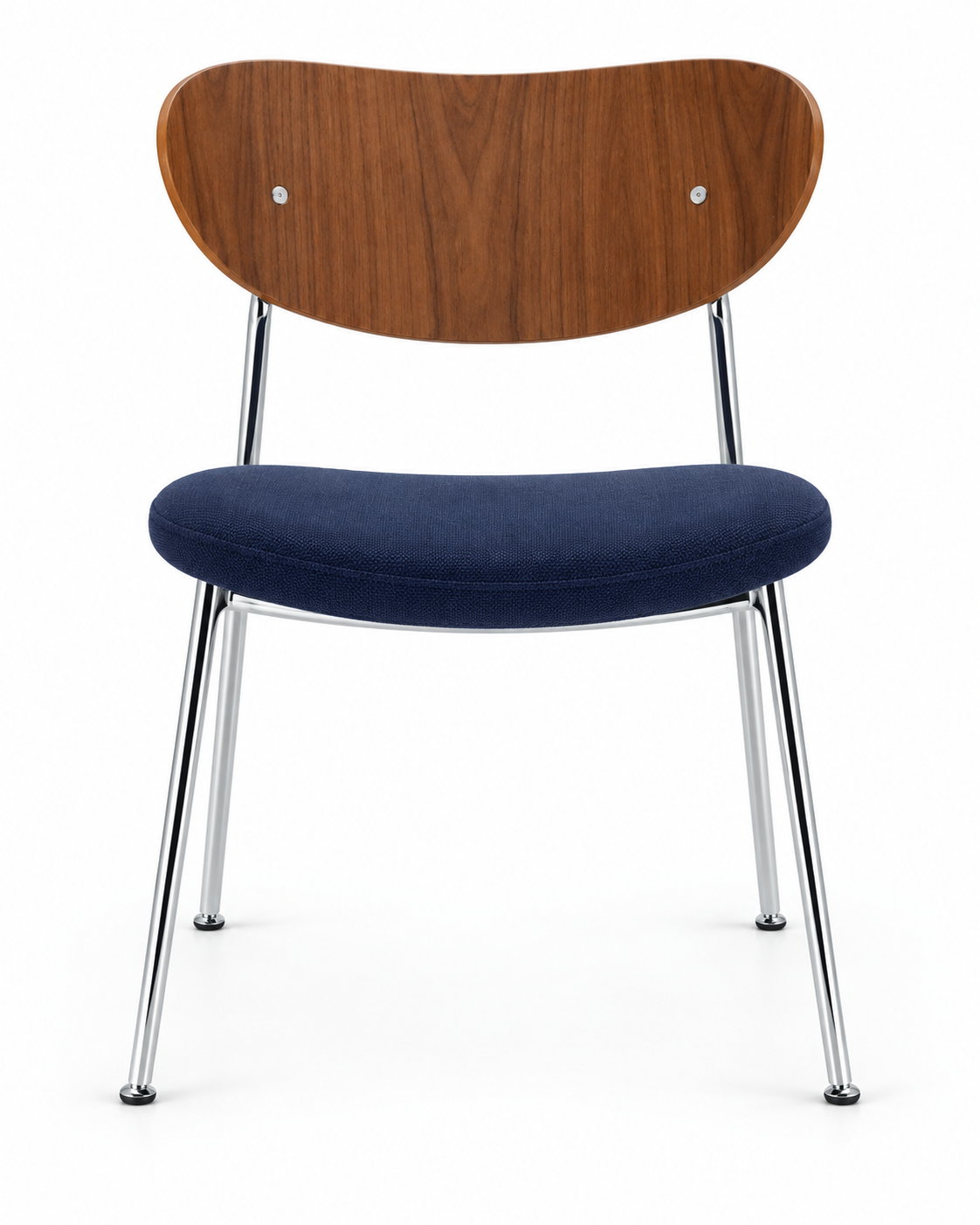 SONA NAVY CHROME DINING CHAIR front view