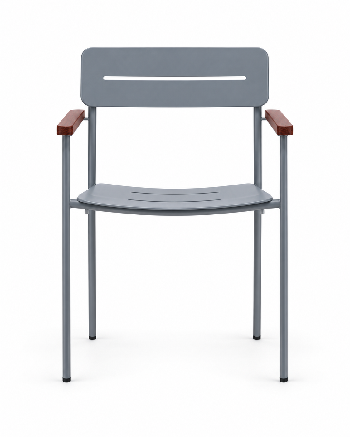 SLOT GRAY DINING CHAIR WITH ARMRESTS front view