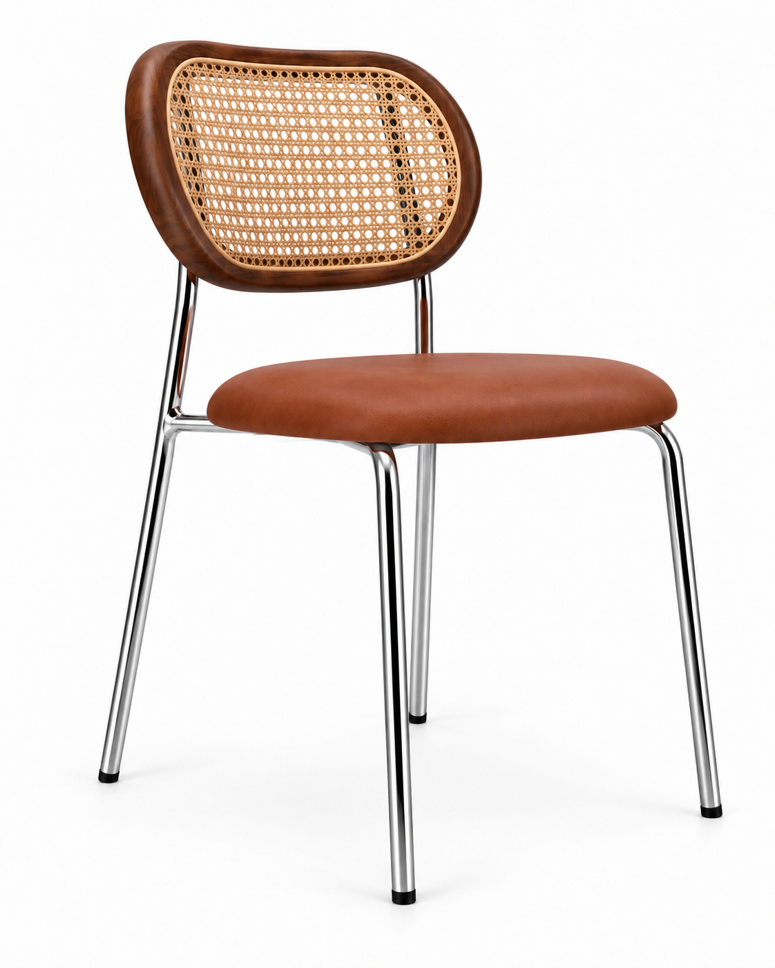 WICK COGNAC DINING CHAIR angled view