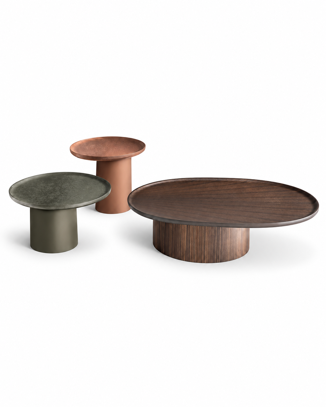 TRIO COFFEE TABLE SET angled view