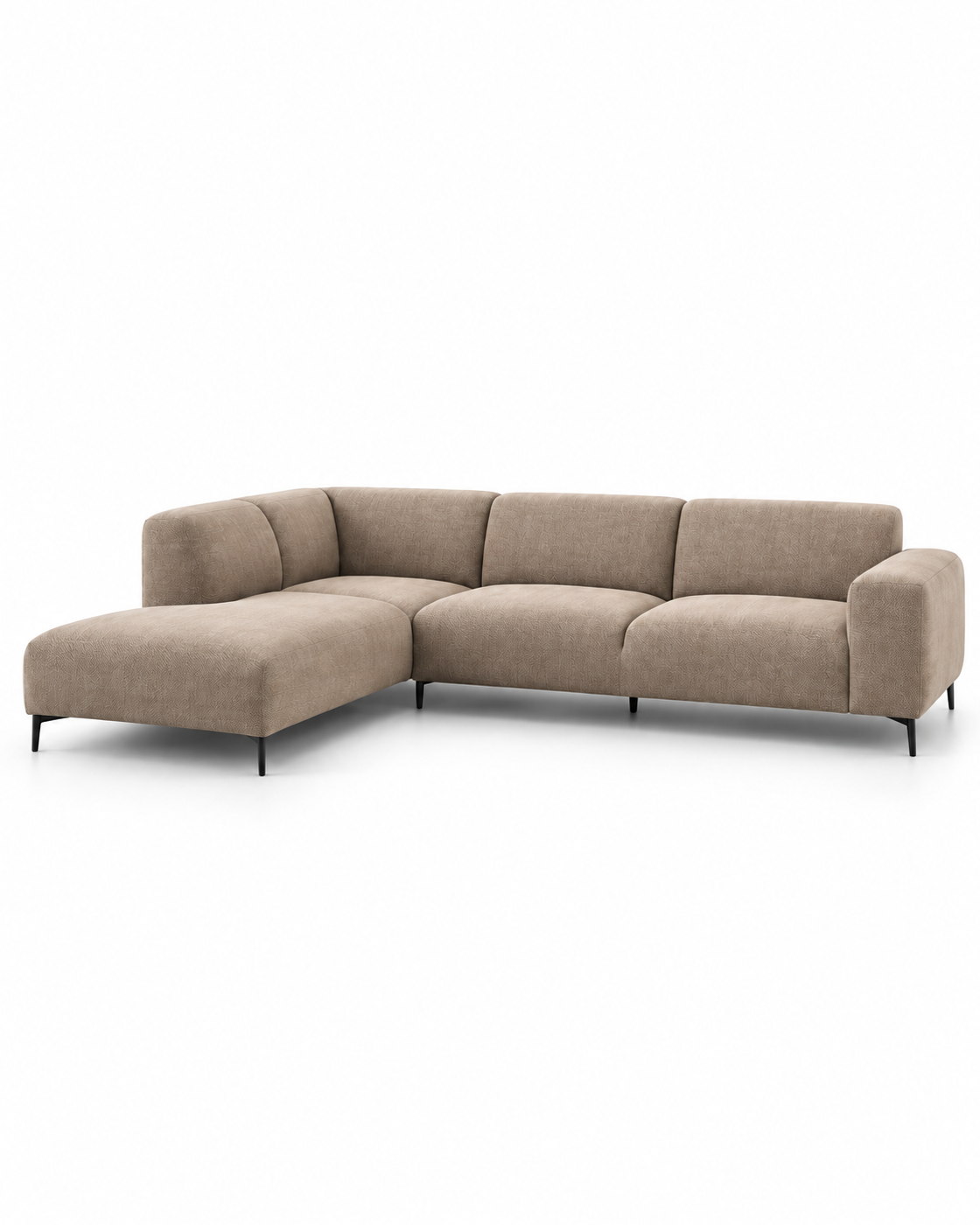 ALMO sectional sofa in RAVEN 30 fabric, angled view