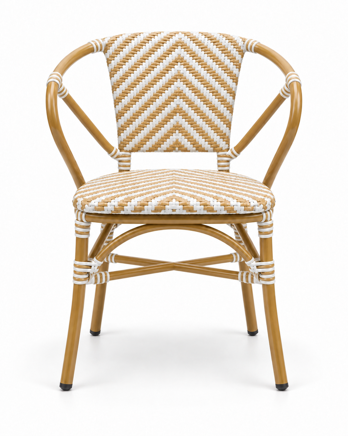 PAROLDO NATURAL WHITE DINING CHAIR WITH ARMRESTS — front