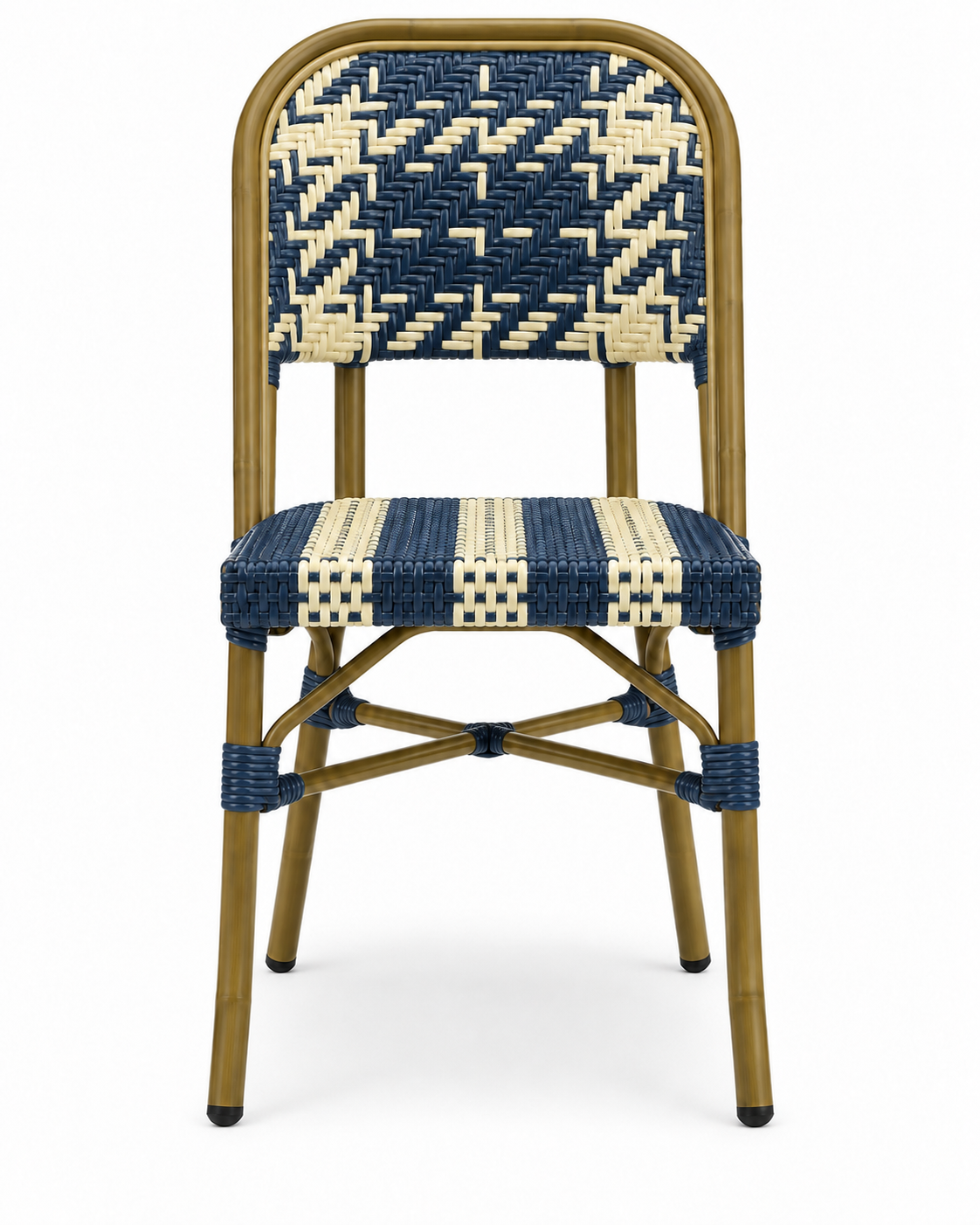 READING NAVY CREAM DINING CHAIR — front
