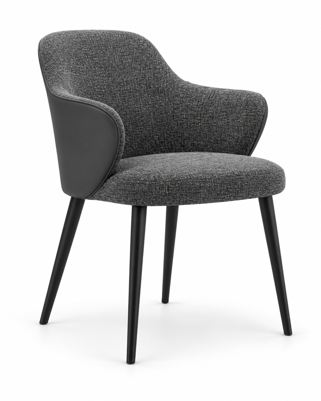 WING dining chair with armrests – angled view