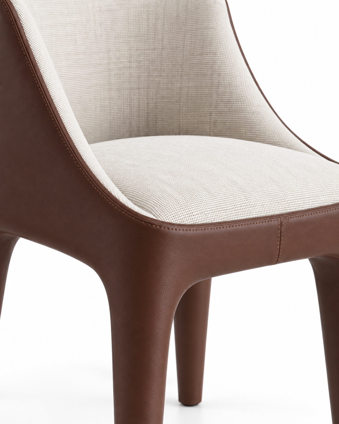 INLAY leather dining chair close-up