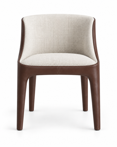 INLAY leather dining chair front view