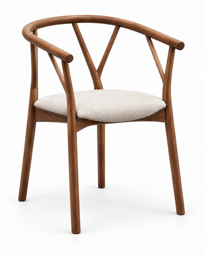 BRANCH DINING CHAIR WITH ARMRESTS — angled view