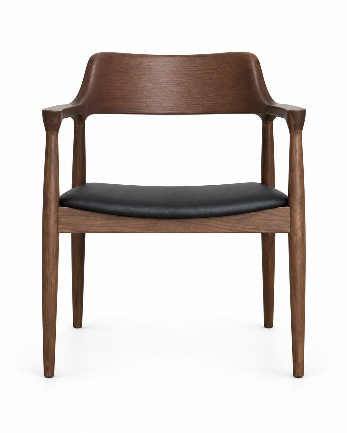 Crest dining chair with armrests – front view