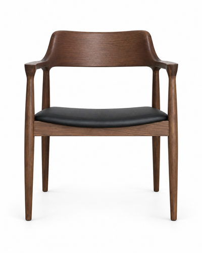 Crest dining chair with armrests – front view