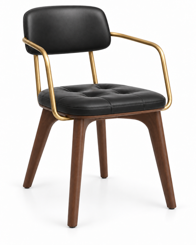 CIRCUIT DINING CHAIR WITH ARMRESTS — angled view