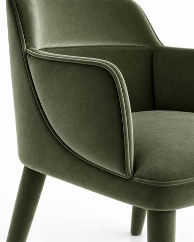 VEIL dining chair with armrests – close-up