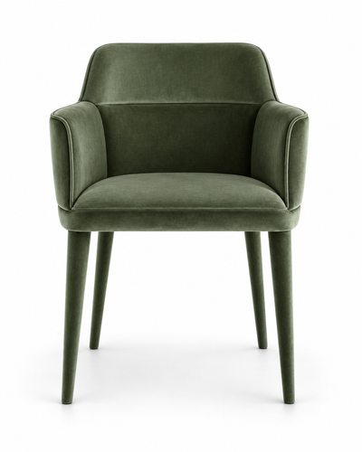 VEIL dining chair with armrests – front view