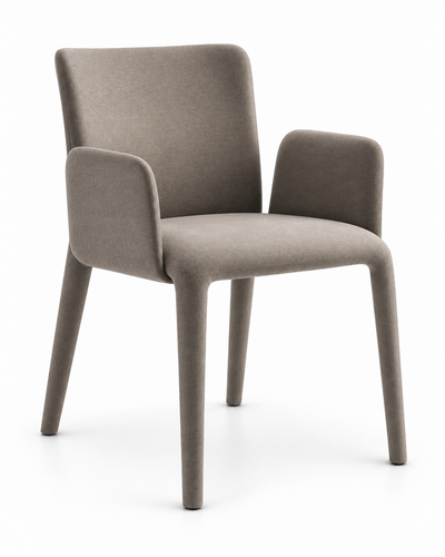 DUNE dining chair with armrests angled view