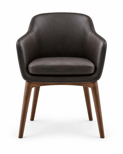 POD dining chair with armrests – front view
