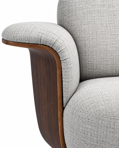HELIX LIGHT GRAY LOUNGE CHAIR detail
