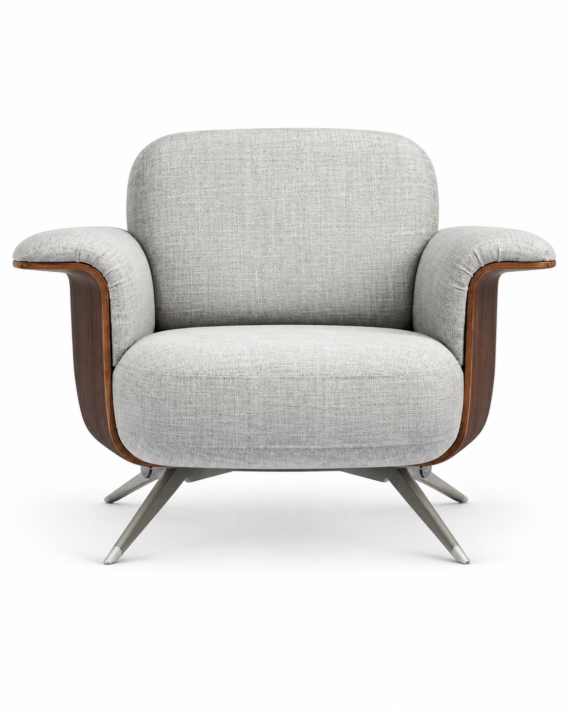 HELIX LIGHT GRAY LOUNGE CHAIR front view