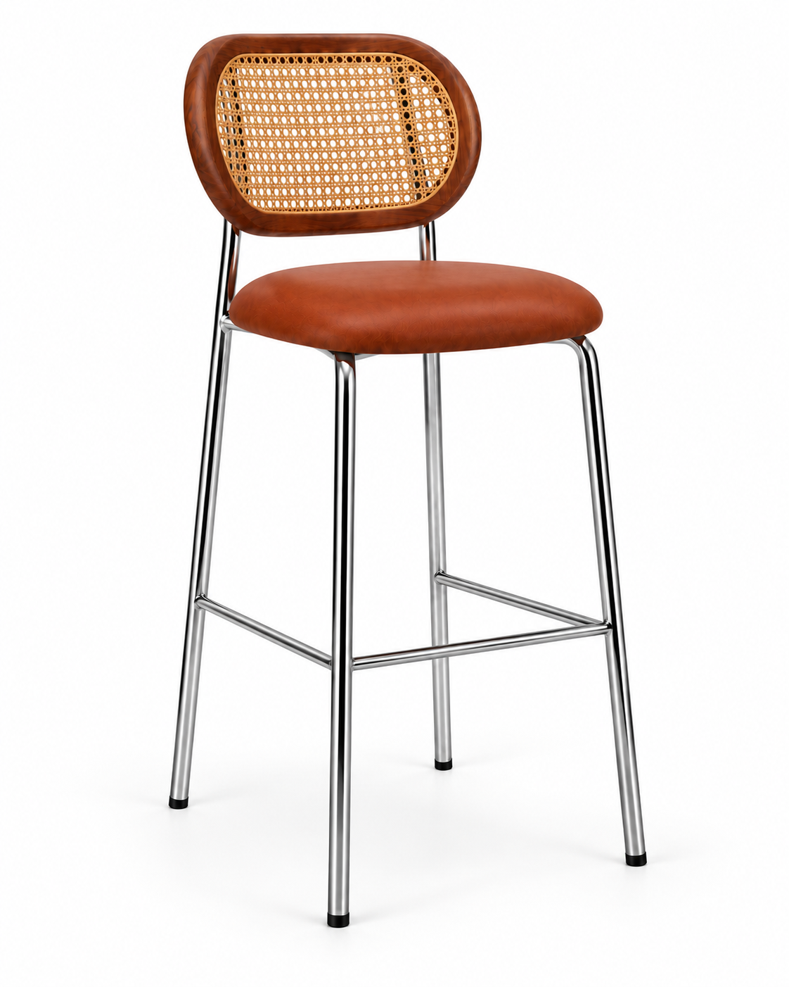WICK COGNAC BAR STOOL angled view