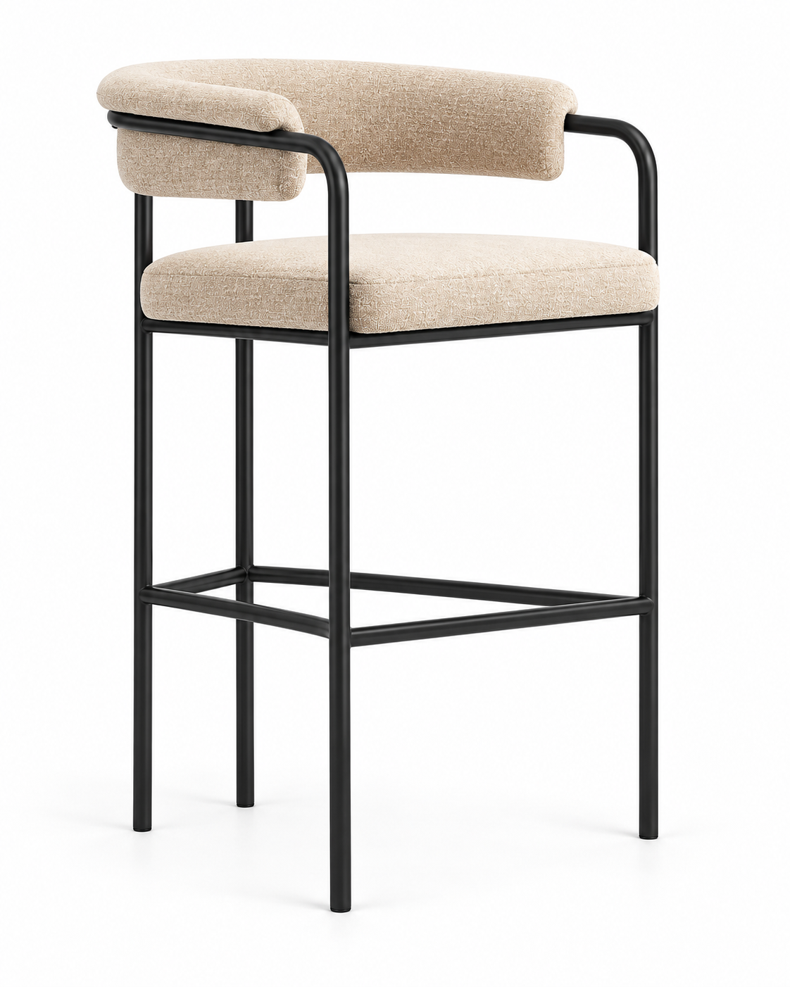 BAND SAND BLACK BAR STOOL angled view
