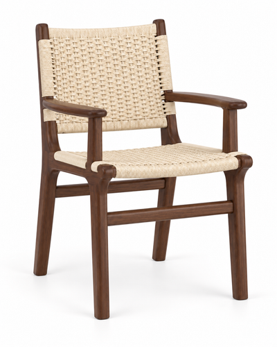 SAFARI DINING CHAIR WITH ARMRESTS angled view
