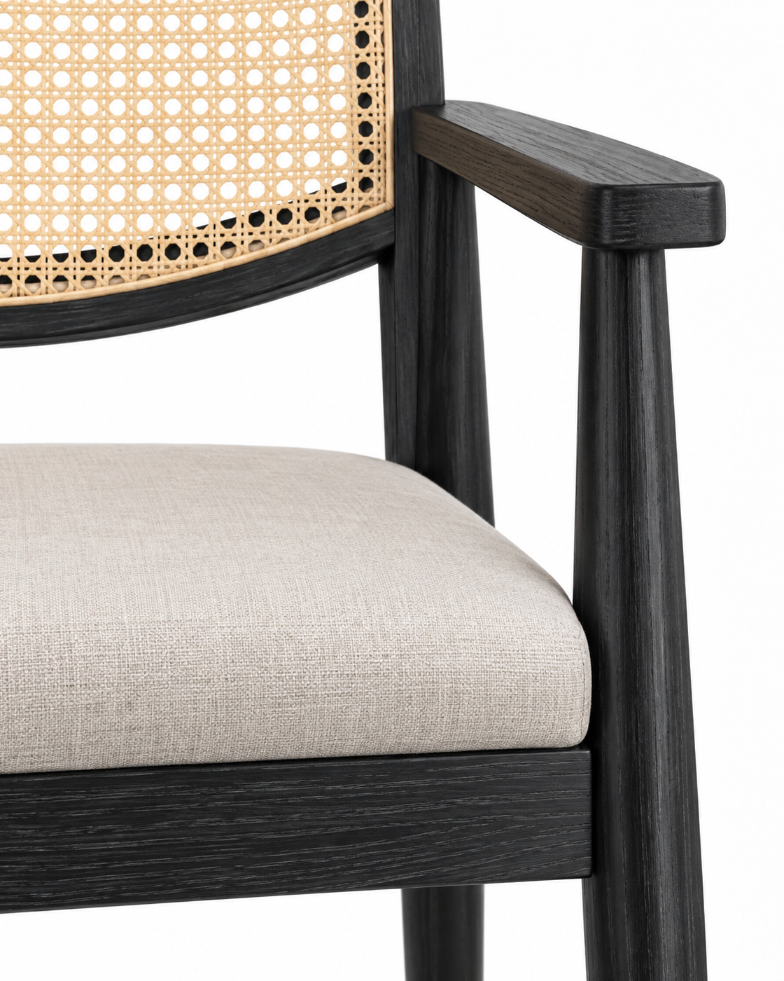 GRID DINING CHAIR WITH ARMRESTS material and construction detail