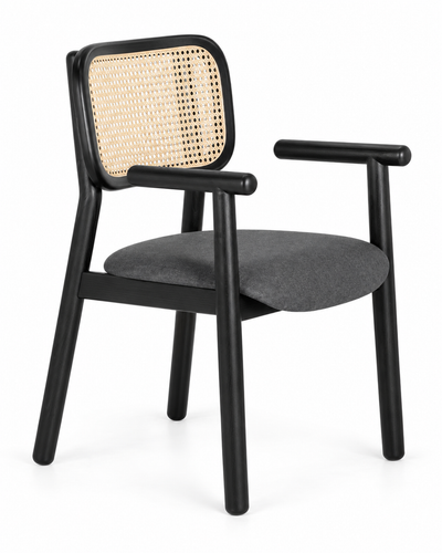 FRAME DINING CHAIR WITH ARMRESTS angled view