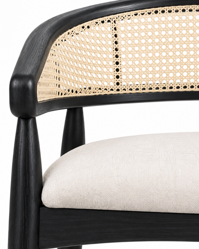 FAN DINING CHAIR WITH ARMRESTS material and construction detail