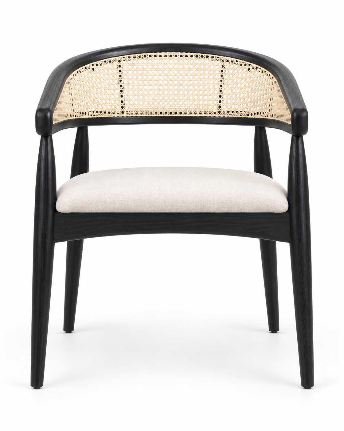 FAN DINING CHAIR WITH ARMRESTS front view