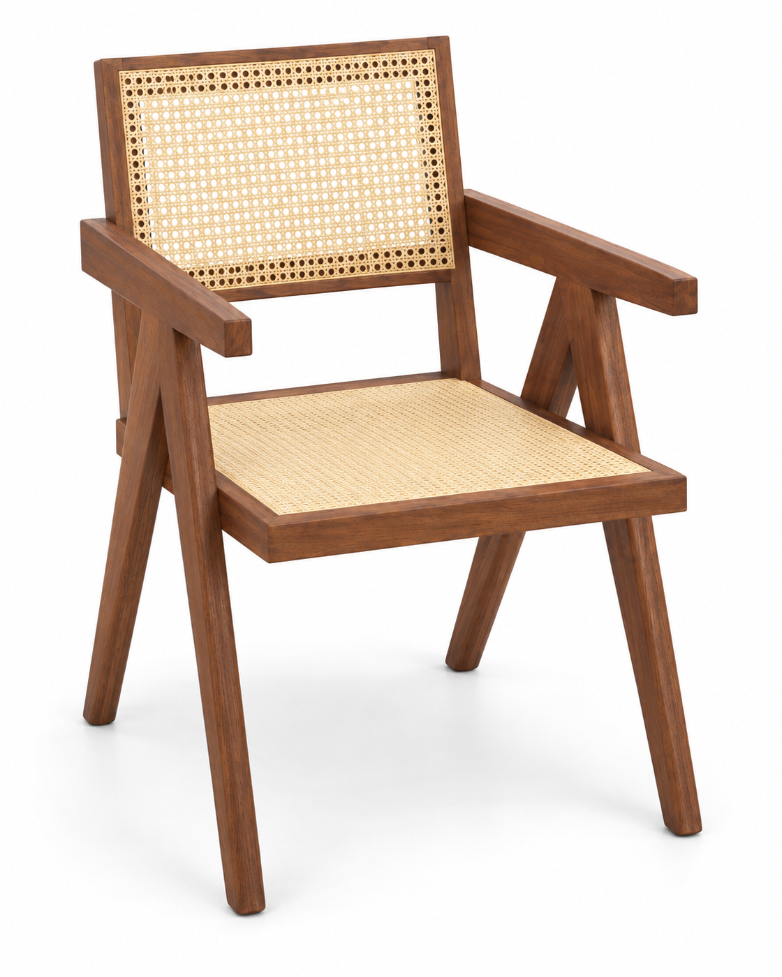 WEAVE DINING CHAIR WITH ARMRESTS angled view