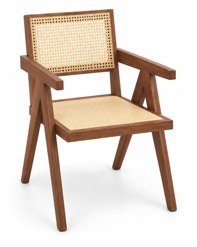 WEAVE DINING CHAIR WITH ARMRESTS angled view