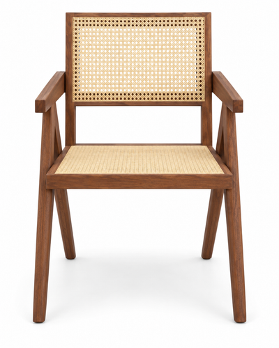 WEAVE DINING CHAIR WITH ARMRESTS front view
