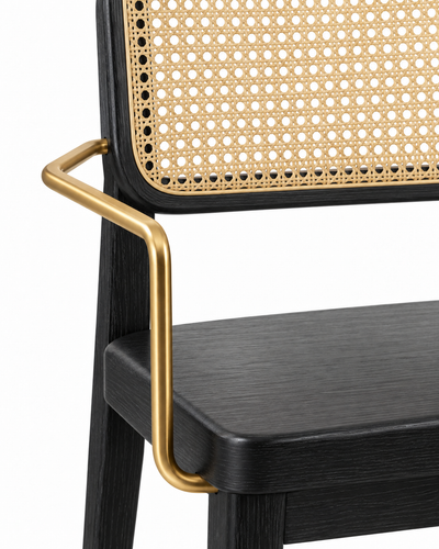 TRACE DINING CHAIR WITH ARMRESTS material and construction detail