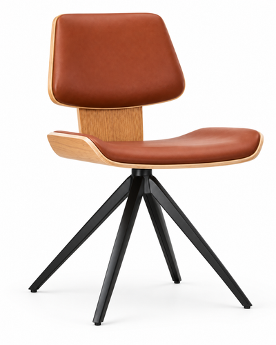 AXIS COGNAC BLACK DINING CHAIR angled view
