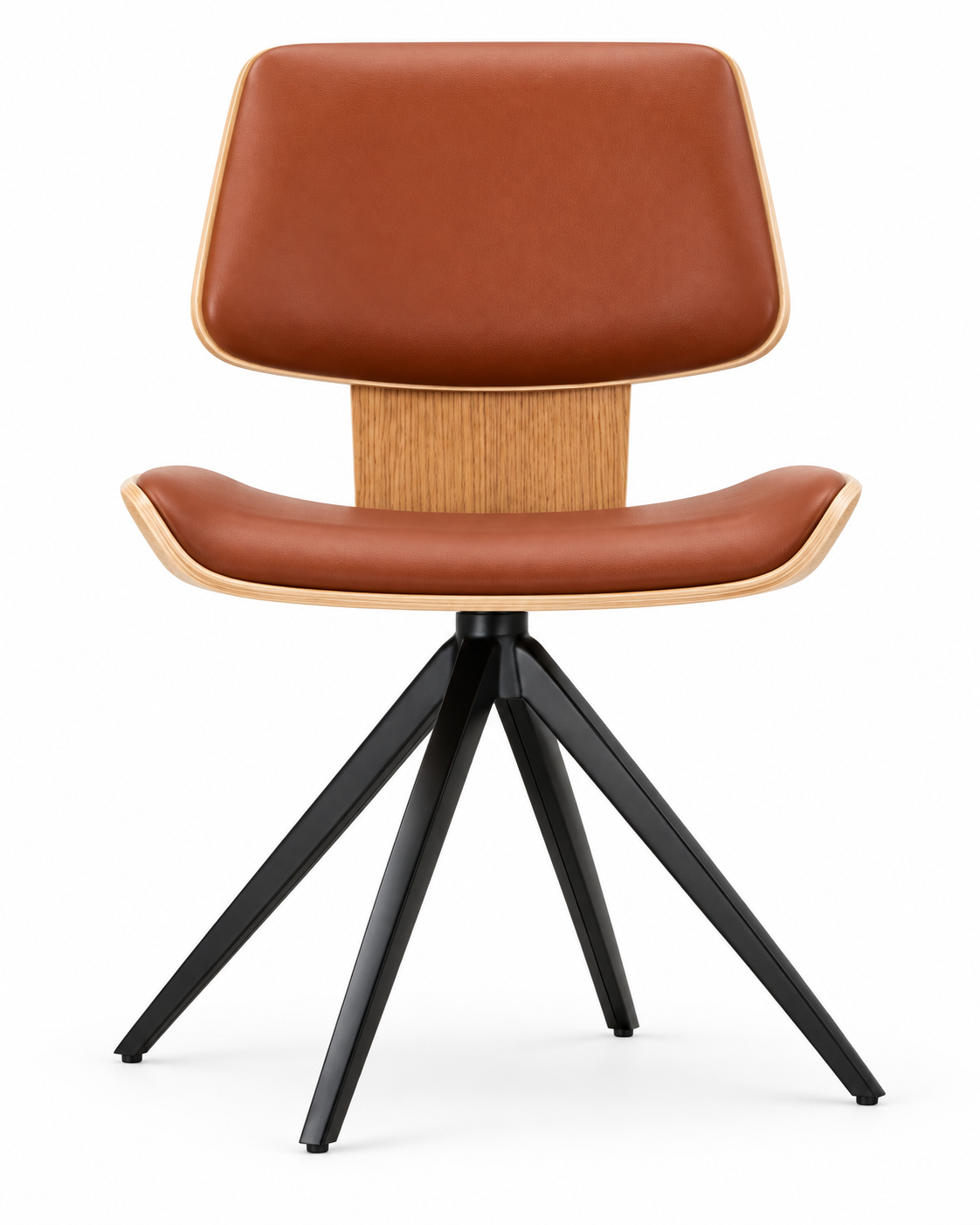 AXIS COGNAC BLACK DINING CHAIR front view