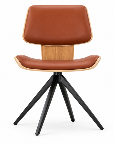 AXIS COGNAC BLACK DINING CHAIR front view