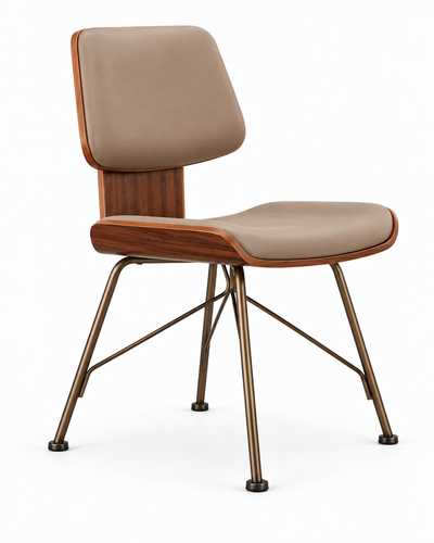 AXIS TAUPE BRONZE DINING CHAIR angled view
