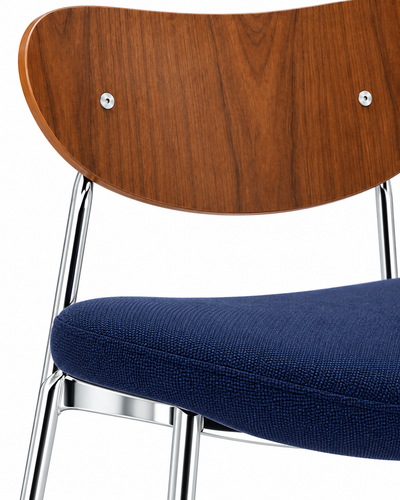 SONA NAVY CHROME DINING CHAIR detail