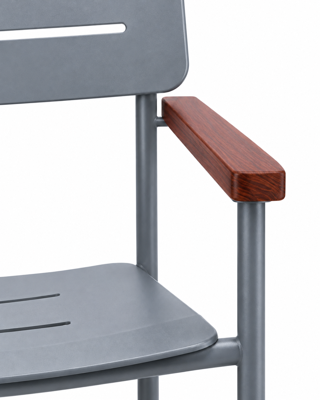 SLOT GRAY DINING CHAIR WITH ARMRESTS detail