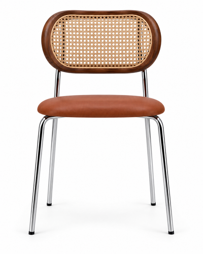 WICK COGNAC DINING CHAIR front view