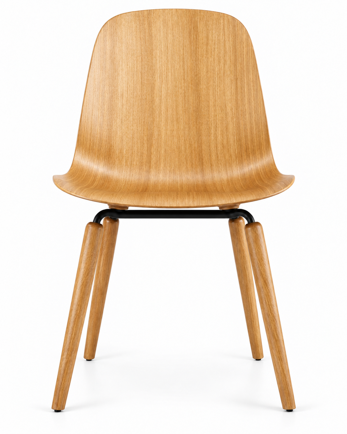VENEER NATURAL WOOD DINING CHAIR front view