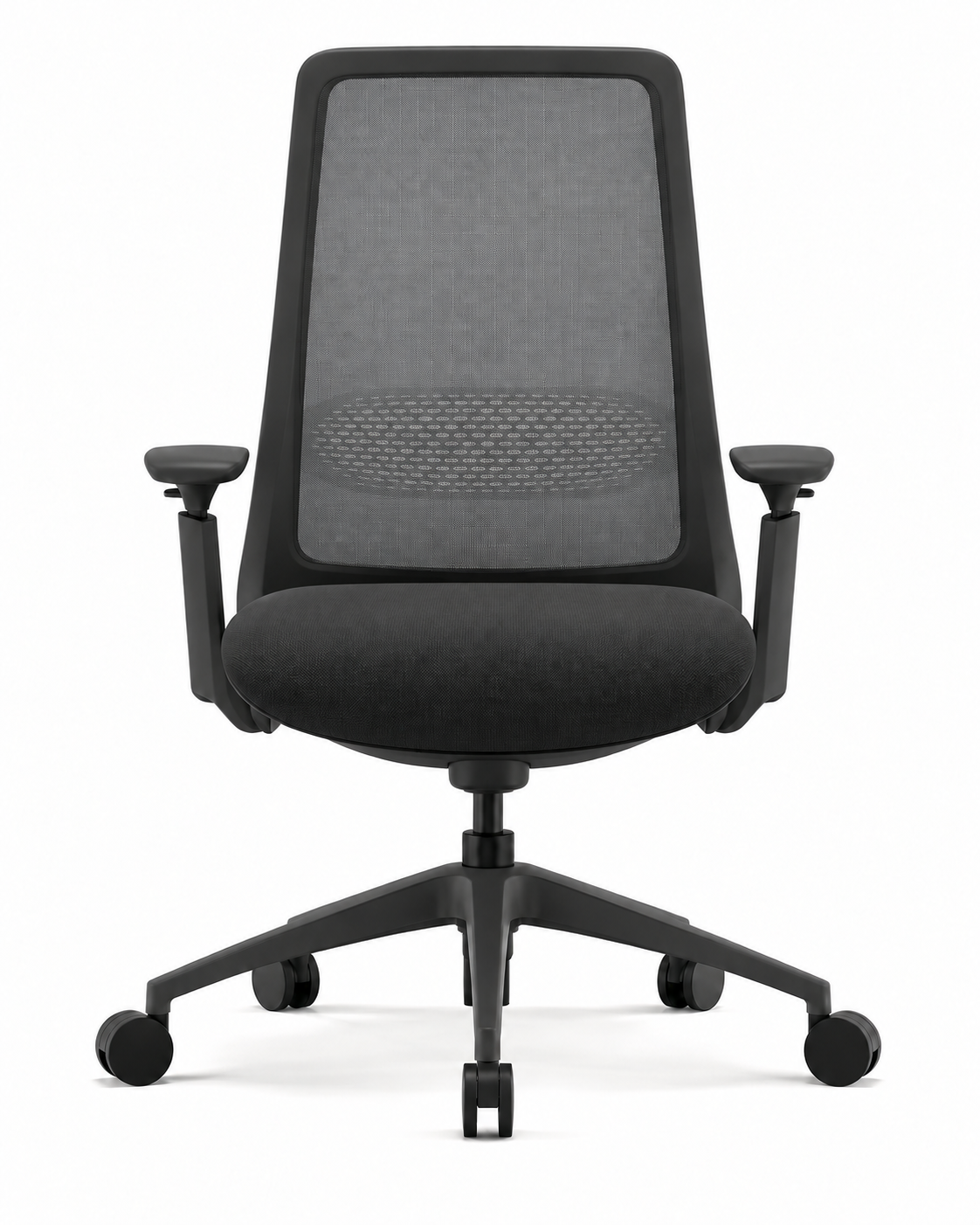 FULCRUM BLACK OFFICE CHAIR — Front view