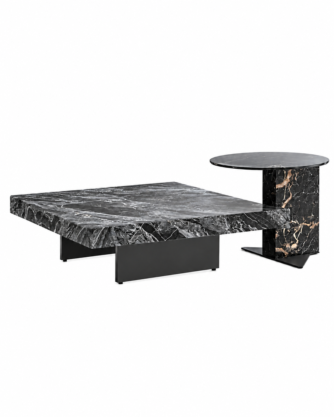 OBSIDIAN COFFEE TABLE SET angled view
