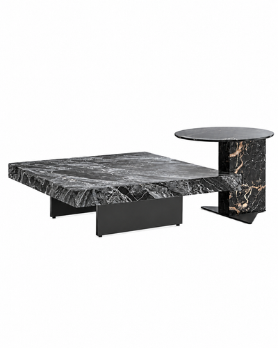 OBSIDIAN COFFEE TABLE SET angled view