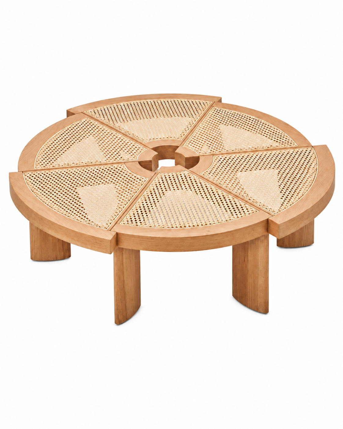 WICKER COFFEE TABLE angled view