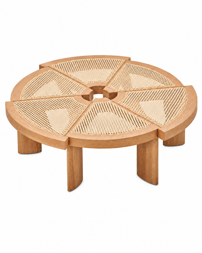 WICKER COFFEE TABLE angled view