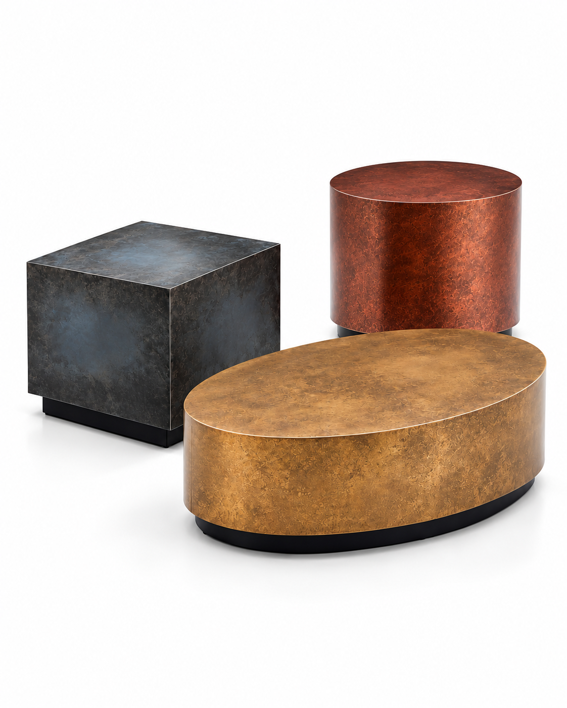 PATINA COFFEE TABLE SET angled view